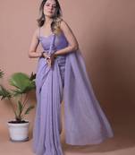 Women Shimmer Crunchy Tissue Saree