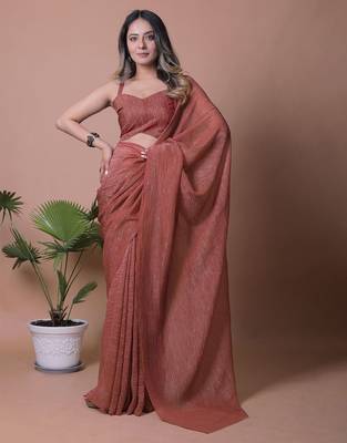 Shimmer Crunchy Tissue Party wear Saree 1