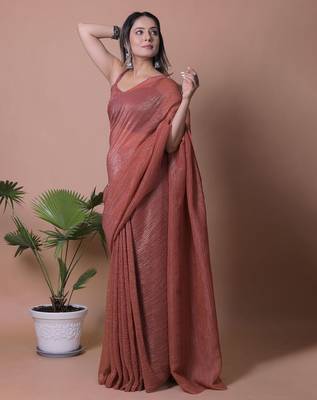 Shimmer Crunchy Tissue Party wear Saree 4