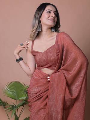 Shimmer Crunchy Tissue Party wear Saree 5