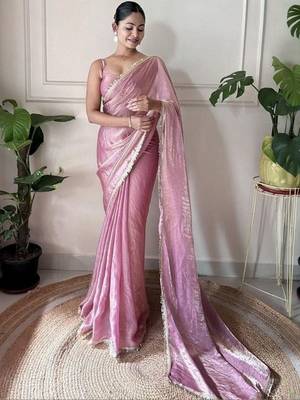 Sequinned Tissue Saree 1