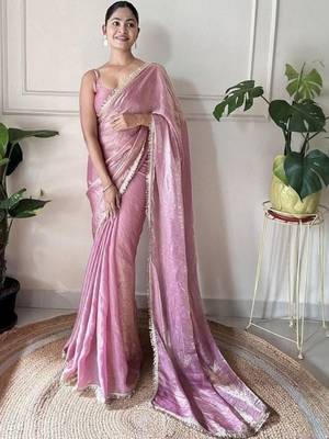 Sequinned Tissue Saree 3