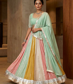 multicolour gota border lehenga 
