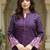 Burgundy embroidered pure cotton kurta trouser set