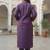 Burgundy embroidered pure cotton kurta trouser set