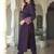 Burgundy embroidered pure cotton kurta trouser set