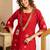 Pink embroidered viscose rayon kurta trouser set