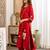 Pink embroidered viscose rayon kurta trouser set