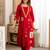 Pink embroidered viscose rayon kurta trouser set