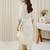 White embroidered pure cotton kurta trouser set