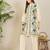 Off white embroidered pure cotton kurta trouser set