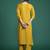 Mustard embroidered pure cotton kurta trouser set