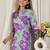 Blue printed pure cotton kurta trouser set