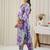 Blue printed pure cotton kurta trouser set