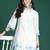 White embroidered pure cotton kurta trouser set