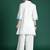 White embroidered pure cotton kurta trouser set