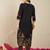Black printed pure cotton kurta trouser set