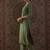 Green embroidered silk kurta trouser set