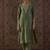 Green embroidered silk kurta trouser set