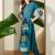 Teal printed pure cotton kurta trouser set