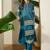 Teal printed pure cotton kurta trouser set