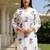 White printed pure cotton kurta trouser set