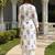 White printed pure cotton kurta trouser set