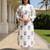 White printed pure cotton kurta trouser set
