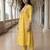 Yellow embroidered pure cotton kurta trouser set