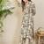 Cream printed pure cotton kurta trouser set