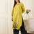Yellow embroidered viscose rayon kurta trouser set