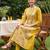 Yellow printed pure cotton kurta trouser set