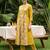 Yellow printed pure cotton kurta trouser set