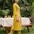 Yellow printed pure cotton kurta trouser set