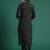 Green embroidered pure cotton kurta trouser set