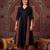 Black printed pure cotton kurta trouser set