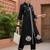 Black embroidered pure cotton kurta trouser set