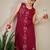 Maroon embroidered pure cotton kurta trouser set