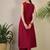 Maroon embroidered pure cotton kurta trouser set