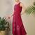 Maroon embroidered pure cotton kurta trouser set