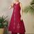 Maroon embroidered pure cotton kurta trouser set