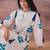 White printed pure cotton kurta trouser set