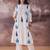 White printed pure cotton kurta trouser set