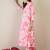Pink printed pure cotton kurta trouser set