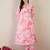 Pink printed pure cotton kurta trouser set