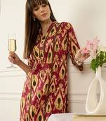 Pink printed pure cotton kurta trouser set