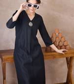 Black printed liva kurta trouser set