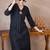 Black printed liva kurta trouser set