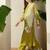 Green printed viscose rayon kurta trouser set