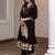 Black printed viscose rayon kurta trouser set